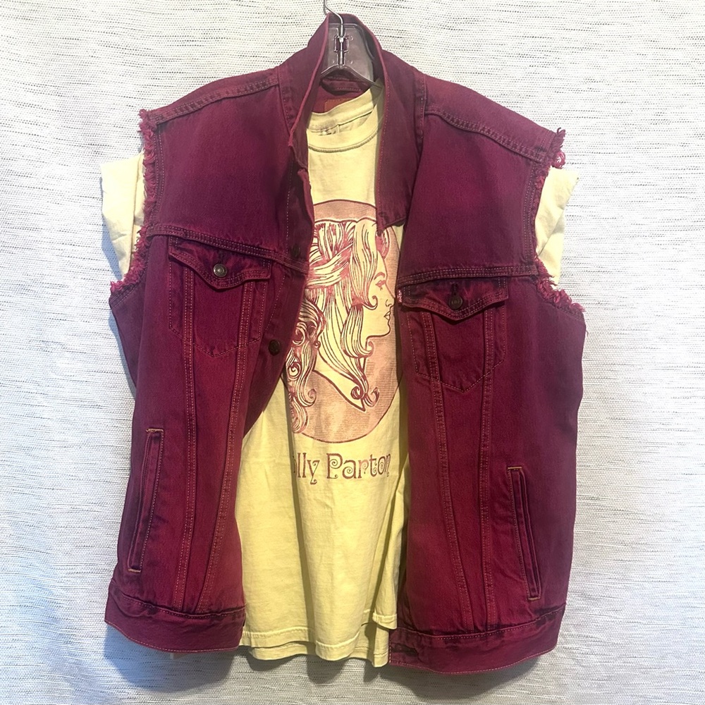 Vintage Levi's Stratus Pink Denim Vest